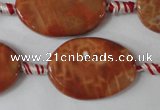 CAG1590 15.5 inches 20*30mm twisted oval fire crackle agate beads