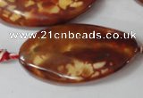 CAG1591 15.5 inches 22*38mm twisted oval fire crackle agate beads