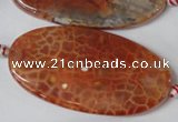 CAG1592 15.5 inches 25*50mm twisted oval fire crackle agate beads