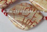 CAG1593 15.5 inches 30*38mm twisted marquise fire crackle agate beads