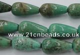 CAG1601 15.5 inches 10*20mm teardrop green grass agate gemstone beads