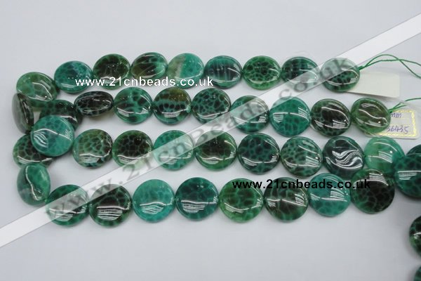 CAG1624 15.5 inches 20mm flat round peafowl agate gemstone beads