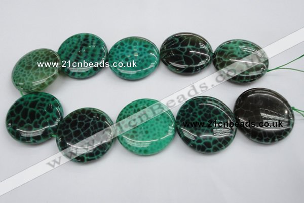 CAG1626 15.5 inches 40mm flat round peafowl agate gemstone beads