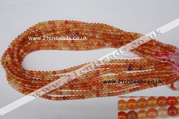 CAG1644 15.5 inches 4mm round red agate gemstone beads