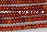 CAG1645 15.5 inches 3*6mm rondelle red agate gemstone beads