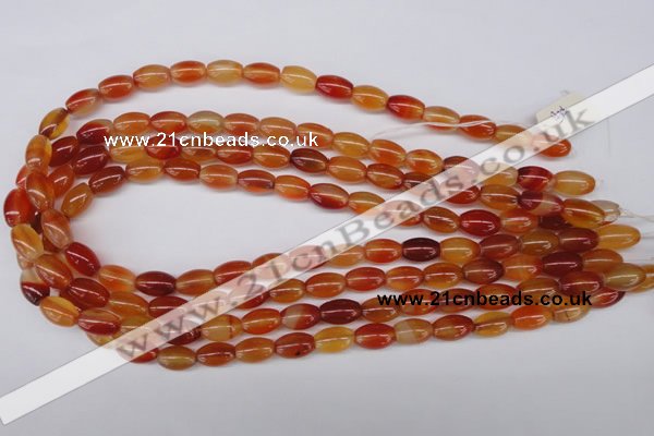 CAG1646 15.5 inches 8*12mm rice red agate gemstone beads