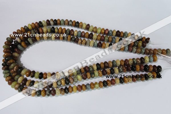 CAG1720 15.5 inches 5*8mm rondelle rainbow agate beads wholesale