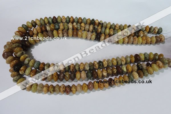 CAG1721 15.5 inches 6*10mm rondelle rainbow agate beads wholesale