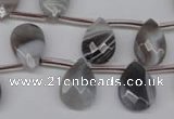 CAG1771 10*14mm faceted flat teardrop Chinese botswana agate beads