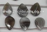 CAG1773 13*18mm faceted flat teardrop Chinese botswana agate beads