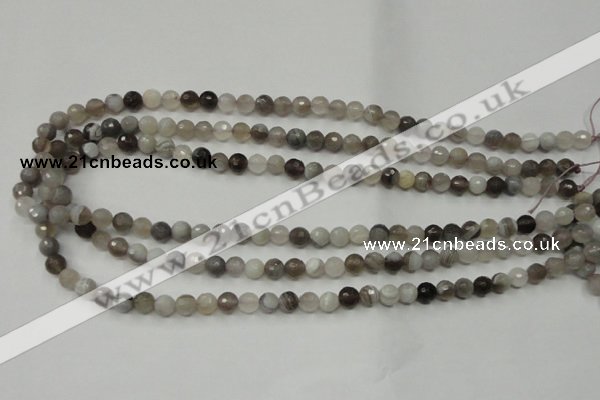 CAG1801 15.5 inches 6mm faceted round grey botswana agate beads