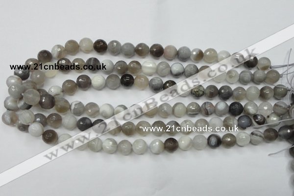 CAG1802 15.5 inches 8mm faceted round grey botswana agate beads