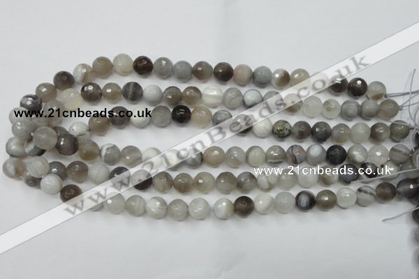 CAG1803 15.5 inches 10mm faceted round grey botswana agate beads