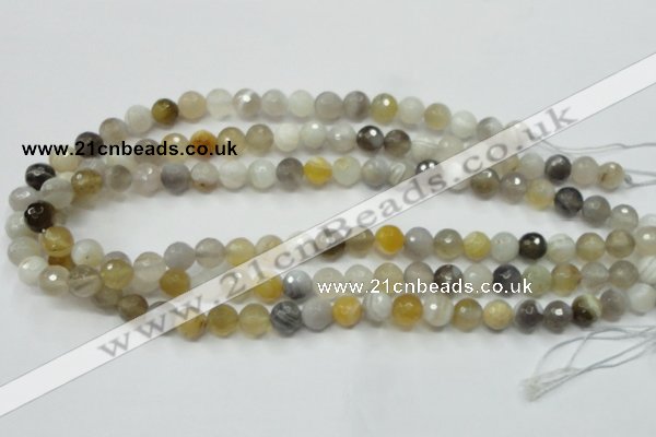 CAG1812 15.5 inches 8mm faceted round Chinese botswana agate beads