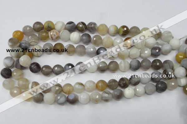 CAG1814 15.5 inches 12mm faceted round Chinese botswana agate beads