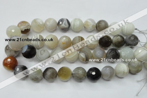 CAG1818 15.5 inches 20mm faceted round Chinese botswana agate beads