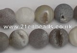 CAG1840 15.5 inches 14mm round matte druzy agate beads whholesale