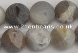 CAG1842 15.5 inches 18mm round matte druzy agate beads whholesale