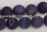 CAG1852 15.5 inches 14mm round matte druzy agate beads whholesale