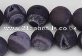 CAG1853 15.5 inches 16mm round matte druzy agate beads whholesale