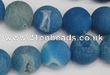 CAG1857 15.5 inches 16mm round matte druzy agate beads whholesale