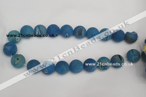 CAG1859 15.5 inches 20mm round matte druzy agate beads whholesale