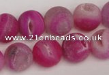 CAG1861 15.5 inches 14mm round matte druzy agate beads whholesale