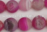 CAG1862 15.5 inches 16mm round matte druzy agate beads whholesale