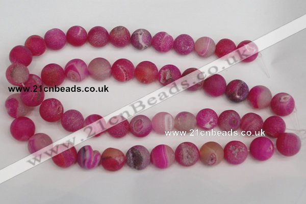 CAG1862 15.5 inches 16mm round matte druzy agate beads whholesale