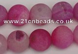 CAG1866 15.5 inches 16mm round matte druzy agate beads whholesale