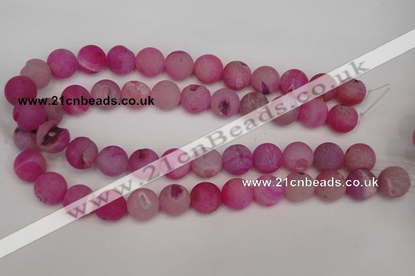 CAG1866 15.5 inches 16mm round matte druzy agate beads whholesale