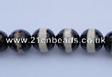 CAG1878 15.5 inches 6mm faceted round tibetan agate beads wholesale