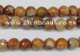 CAG1886 15.5 inches 8mm faceted round lemon crazy lace agate beads