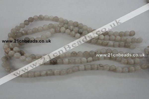 CAG1896 15.5 inches 8mm round grey agate beads wholesale