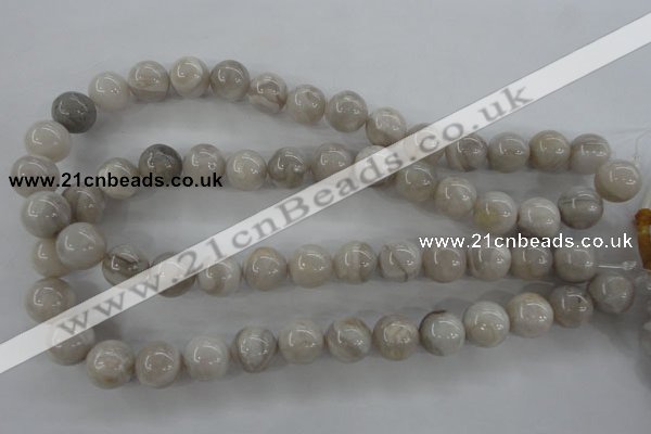 CAG1899 15.5 inches 14mm round grey agate beads wholesale