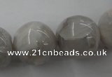 CAG1902 15.5 inches 20mm round grey agate beads wholesale