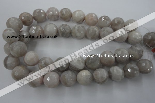 CAG1911 15.5 inches 20mm faceted round grey agate beads wholesale