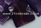 CAG207 15.5 inches 30*30mm faceted square purple agate beads