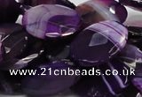 CAG208 15.5 inches 18*25mm faceted oval purple agate gemstone beads