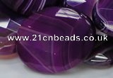 CAG211 15.5 inches 30*40mm faceted oval purple agate gemstone beads