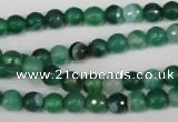 CAG2112 15.5 inches 6mm faceted round green line agate beads