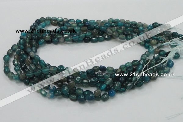 CAG212 15.5 inches 6*8mm freeform blue agate gemstone beads