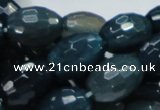 CAG219 15.5 inches 13*18mm faceted rice blue agate gemstone beads