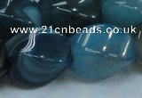 CAG221 15.5 inches 17*25mm twisted blue agate gemstone beads