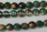 CAG2222 15.5 inches 8mm faceted round fire crackle agate beads