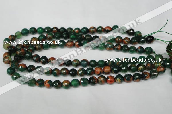 CAG2223 15.5 inches 10mm faceted round fire crackle agate beads