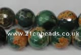 CAG2226 15.5 inches 16mm faceted round fire crackle agate beads