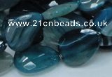 CAG223 15.5 inches 15*20mm faceted briolette blue agate beads