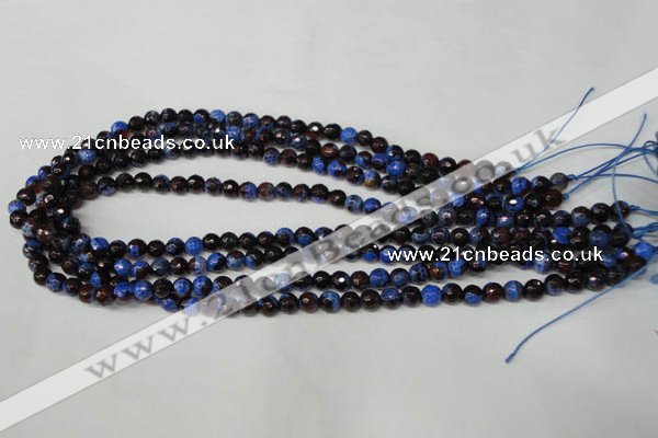 CAG2231 15.5 inches 6mm faceted round fire crackle agate beads