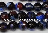 CAG2233 15.5 inches 10mm faceted round fire crackle agate beads